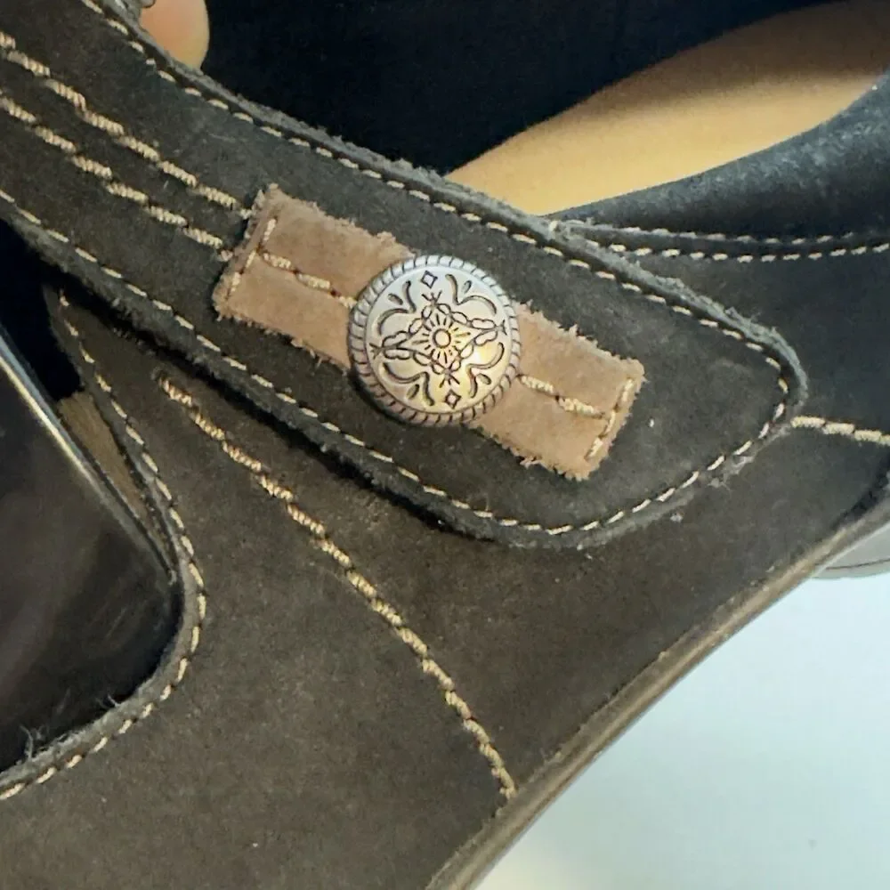 Cobb Hill by Rockport Black Leather Mary Jane Women's 8.5 Hook & Loop Strap Shoe